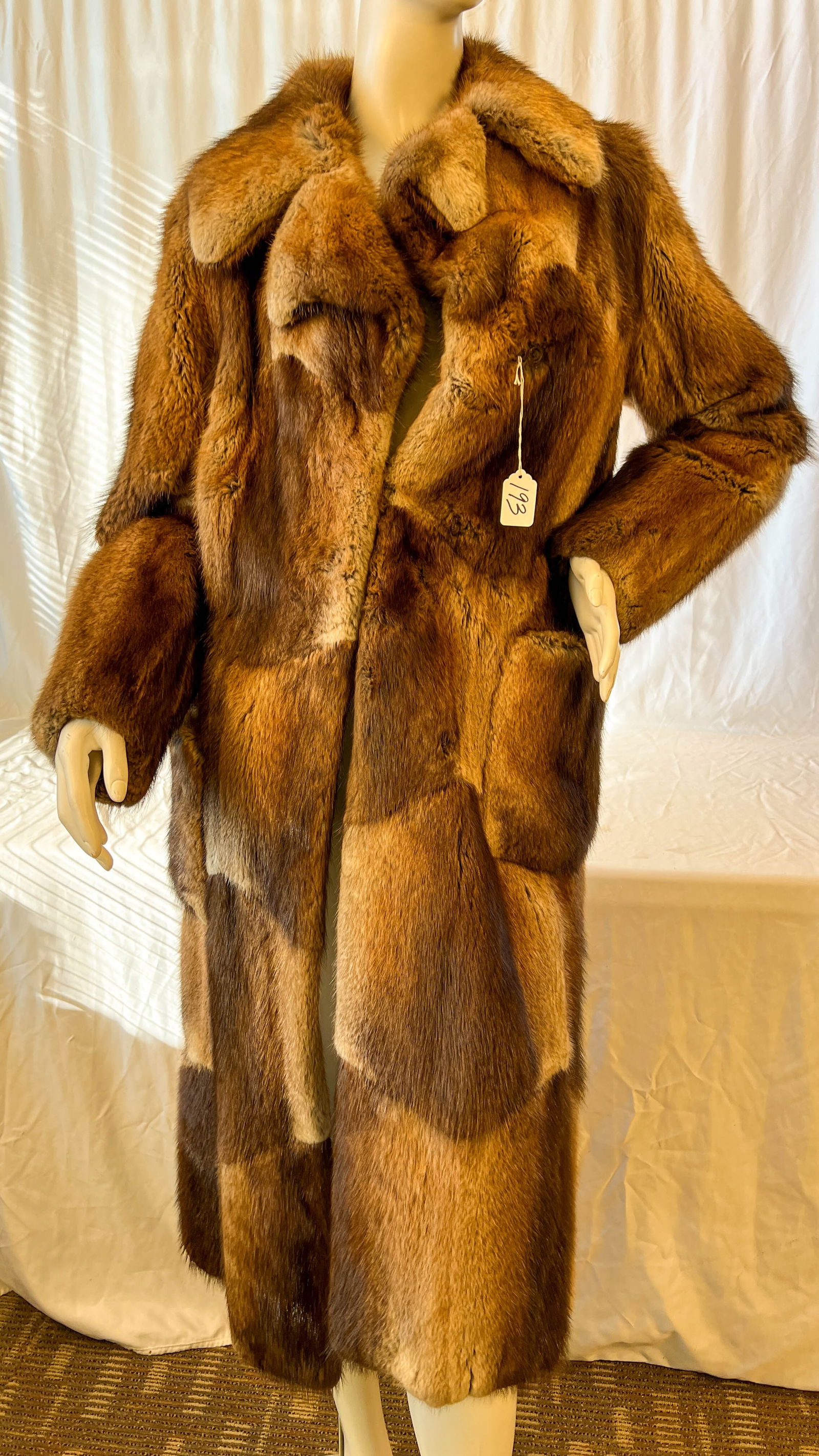 Vintage Patchwork Muskrat Coat with Patch Pockets (1 of 6)
