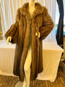 Full Length Rare Fisher Fur Coat with Silk Lining. Professionally Stored