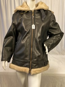 Brooklyn Leather Hooded Jacket.  Size M