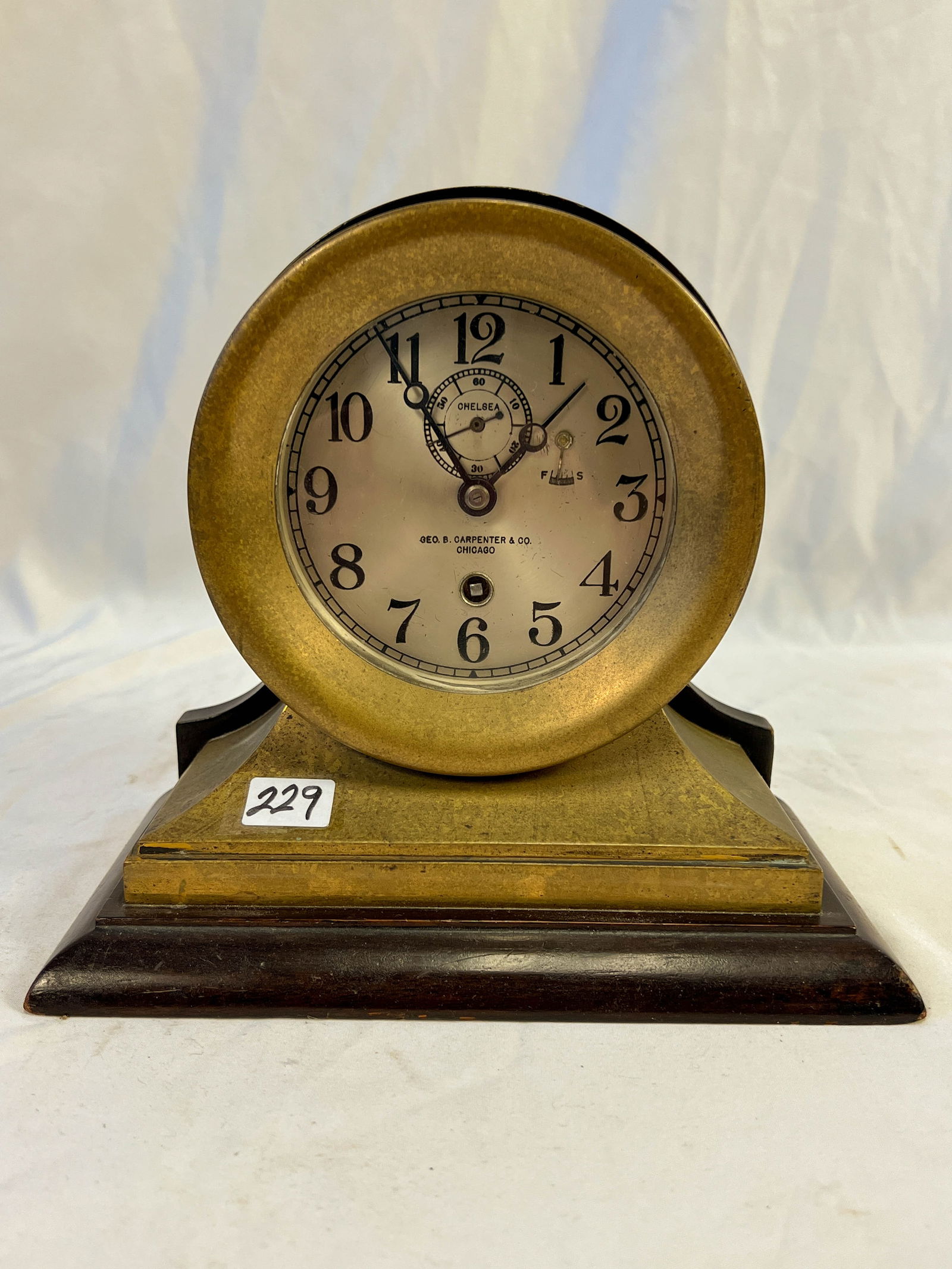 Chelsea Bronze and Lacquered Wood Clock; comes with a Small Booklet on Chelsea (1 of 4)