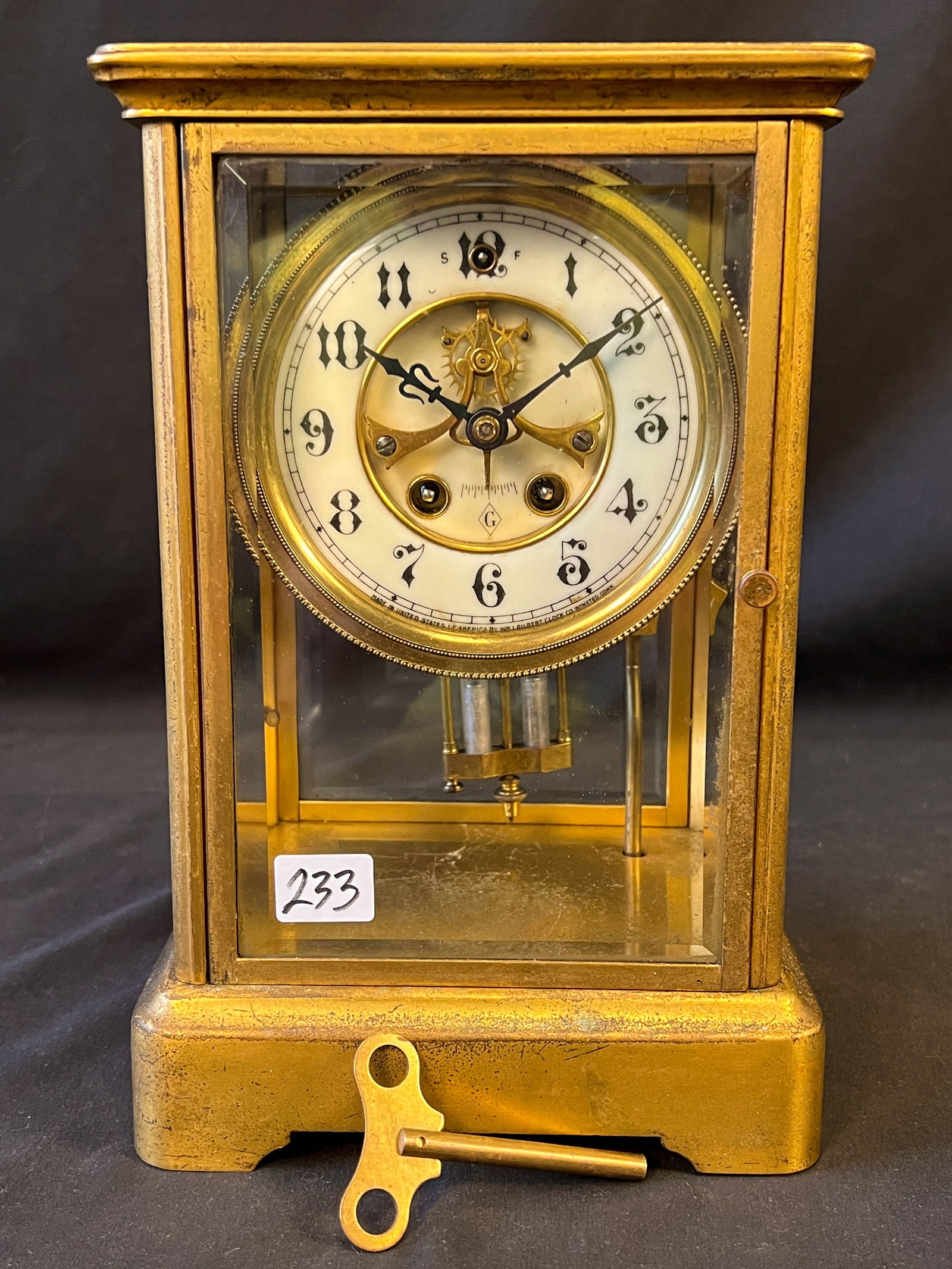 1910 Crystal Regulator Mantle Clock by Gilbert (1 of 6)