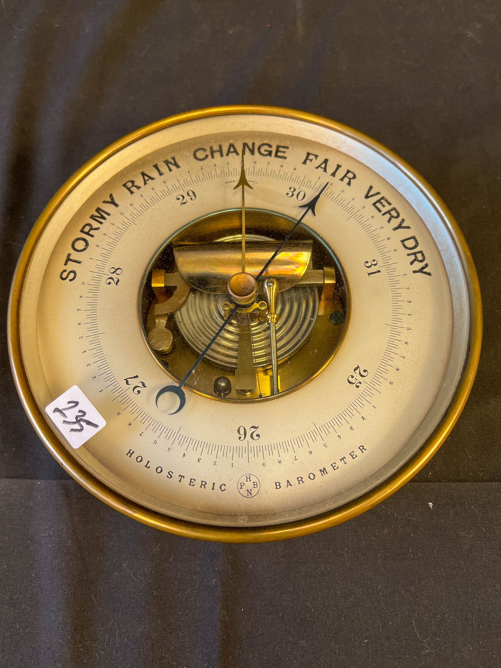 Antique French Wall hung Brass Holosteric Barometer with Dual Thermometers PHNB (1 of 7)