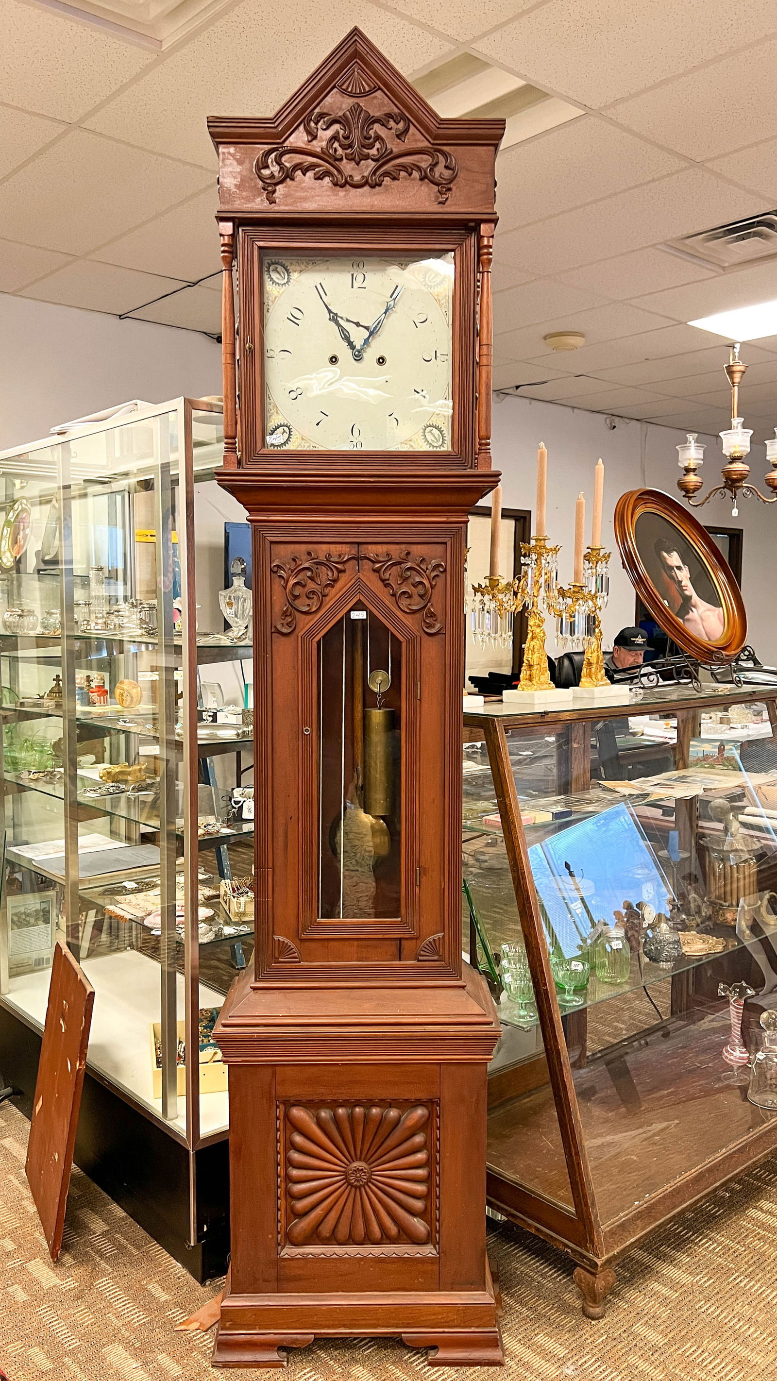 Fantastic Victorian Cherry Cased Grandfather Clock, Case Made by Matthews Bros (1 of 10)