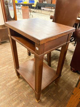 1900s-1930s Quality Mahogany Office Side Table with Storage Compartment