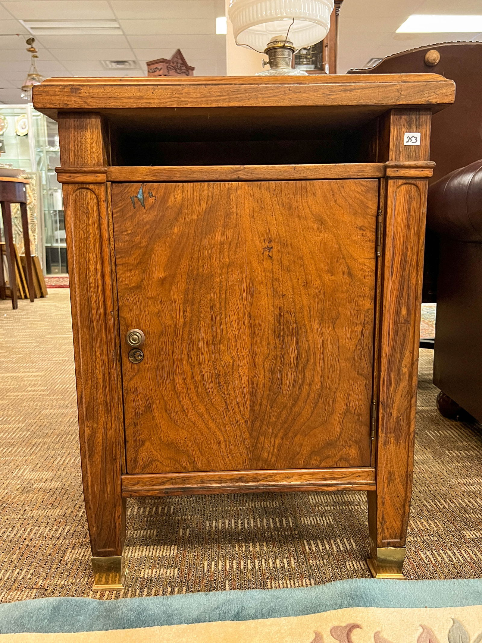 1900s-1930s Mahogany Single Door Office or Side Cabinet with Storage Compartment (1 of 4)