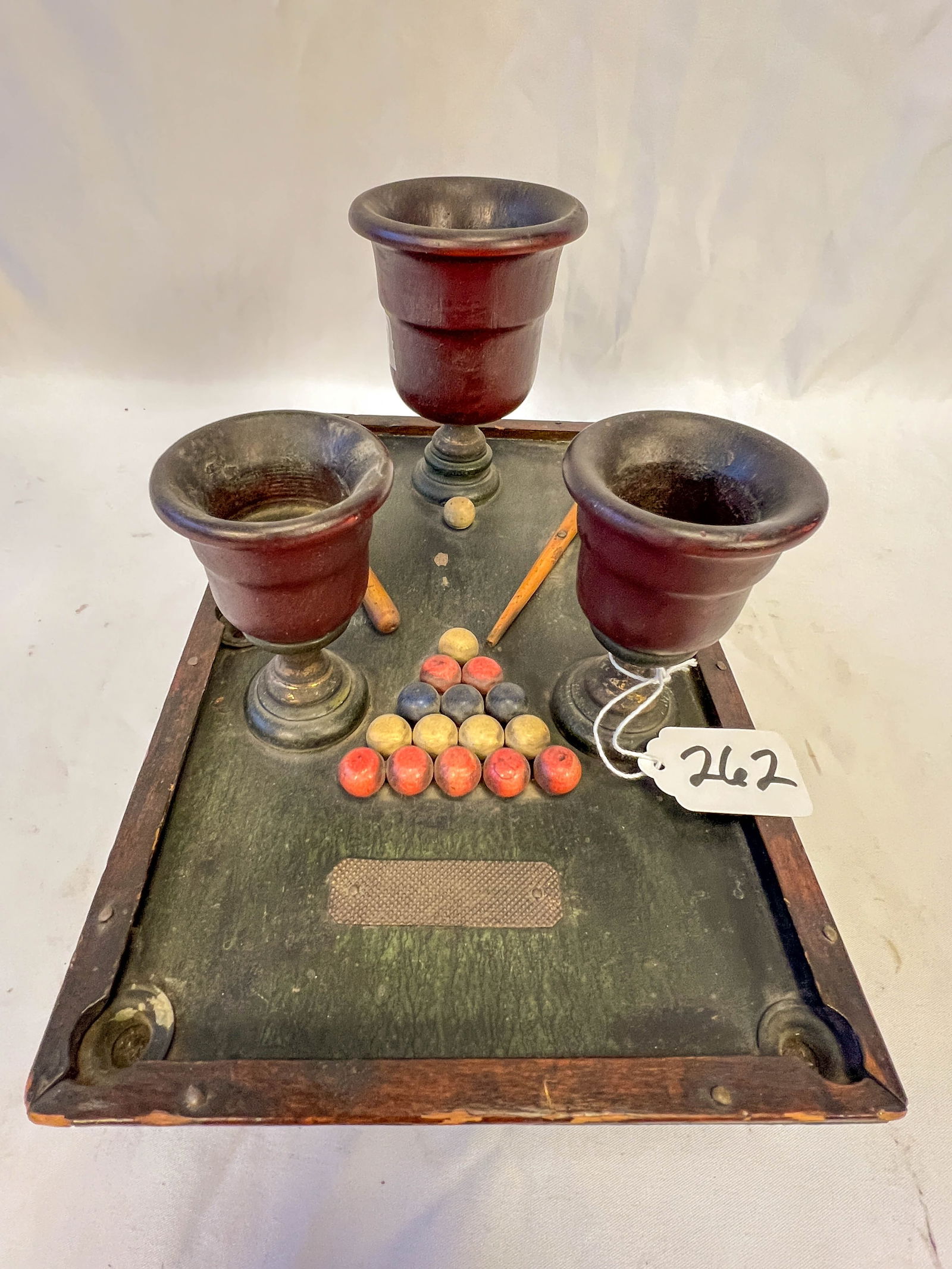 RARE Victorian Cigar/Cigarette and Match Strike Holder Pool Table Shape (1 of 7)