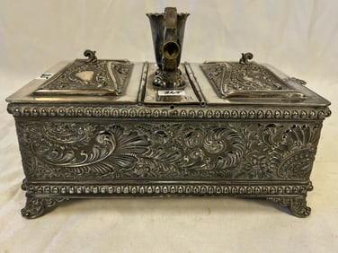 Victorian Silver Plate Extremely Fancy Humidor by Pairpoint