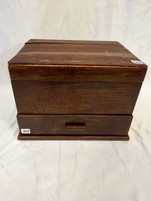 1900's Humidor Double Sided in a Mahogany Case with a Drawer