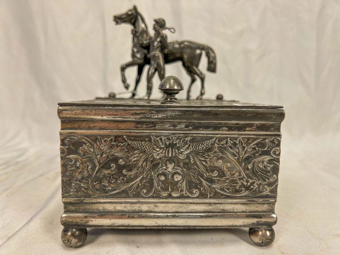 Pairpoint humidor with Jockey and horse finial double sided (1 of 6)