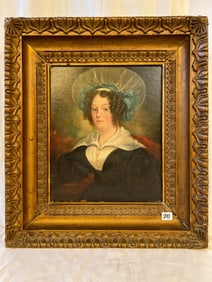 Early 18th Century Portrait of a Young Lady on Copper in its Original Frame