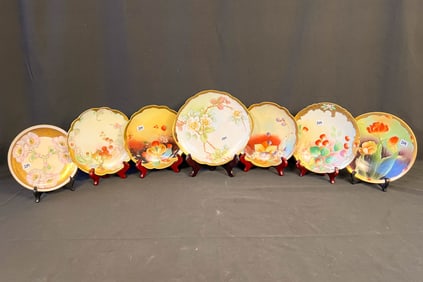 Seven Hand Painted Pickard Plates