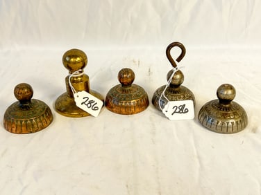 Five Chicago Cumner Jones & Co Copper and Nickel Brass Paperweights