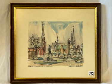 Max Fernekes Watercolor Depiction Milwaukee Court of Honor