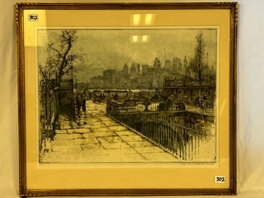 Colored Etching 26/250 Tanna Kasmir-Hoernes Montague Terrace