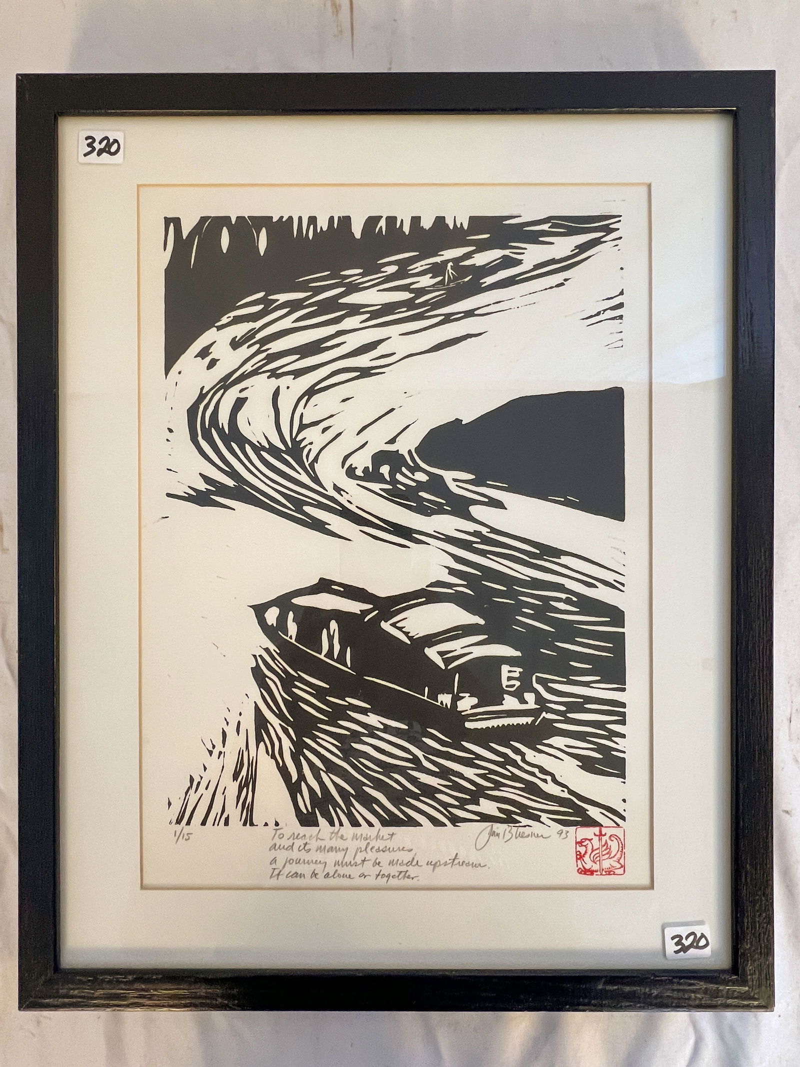 Jim Bliesner Linocut 1993 Artist Signed (1 of 7)