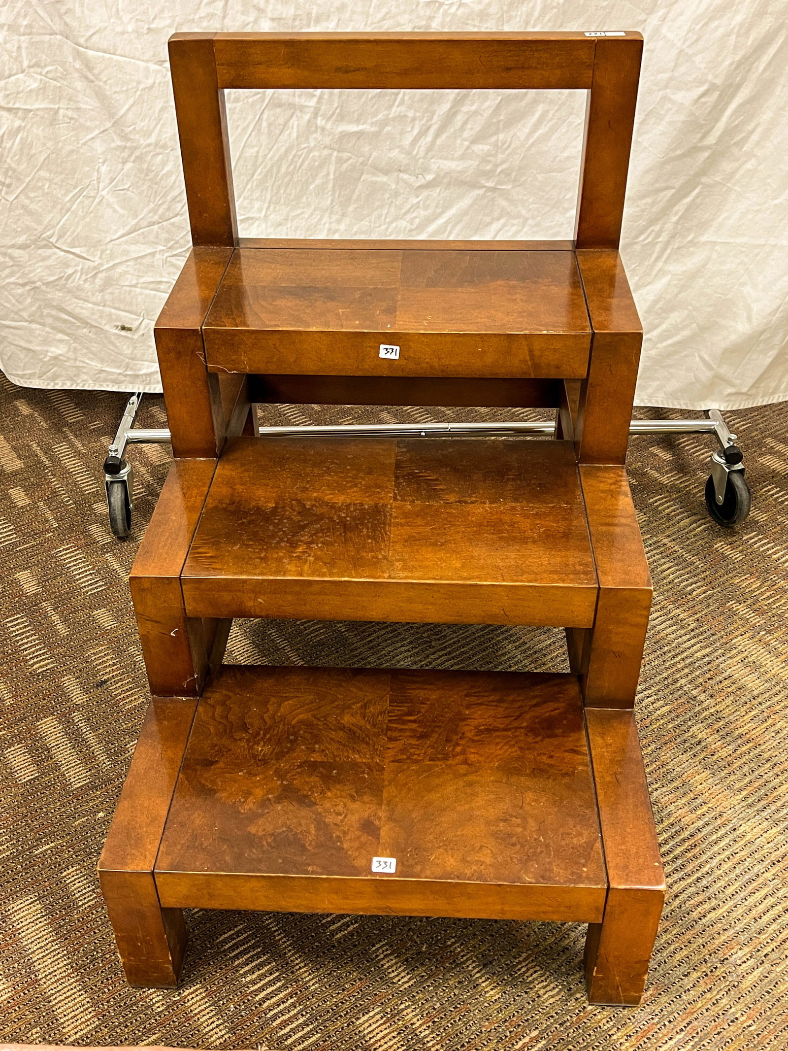 Contemporary MCM Style 3-Tier Step Table in Mahogany (1 of 4)