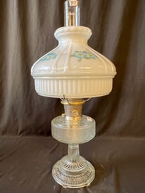 Aladdin Oil Lamp with Floral Shade