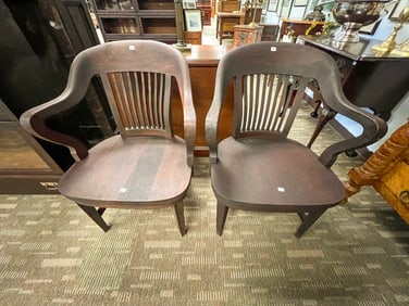 Pair of Turn of the Century Office Arm Chairs