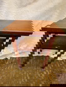 Oak Arts and Crafts Skinny Leg Side Table