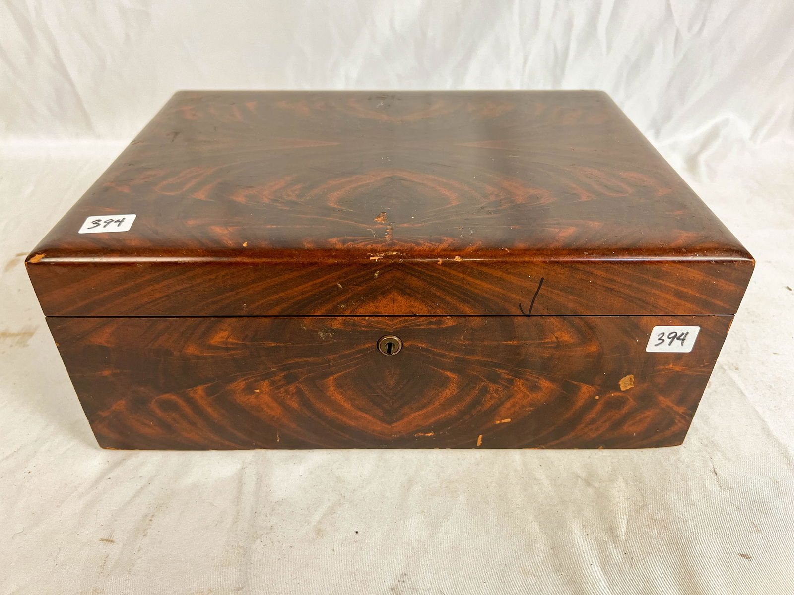 Boxed Faux Painted Finish Art Deco Style Poker Set with Chips (1 of 5)