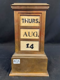 Bronze Turn of the Century Desk Calendar