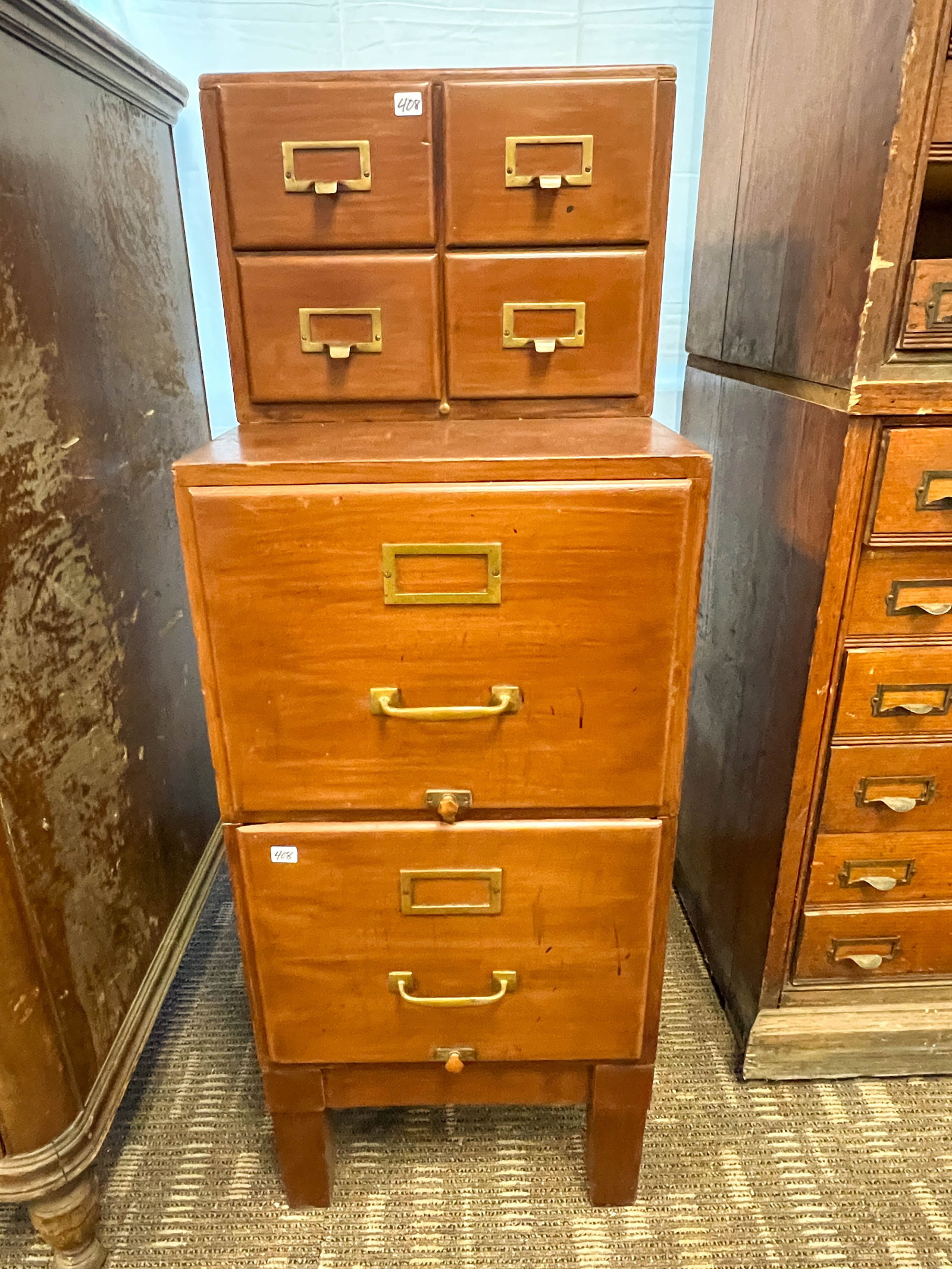 1900s Step Back Filing Cabinet (1 of 3)