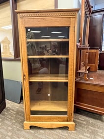 Oak Glass Door Display Case 1900s
