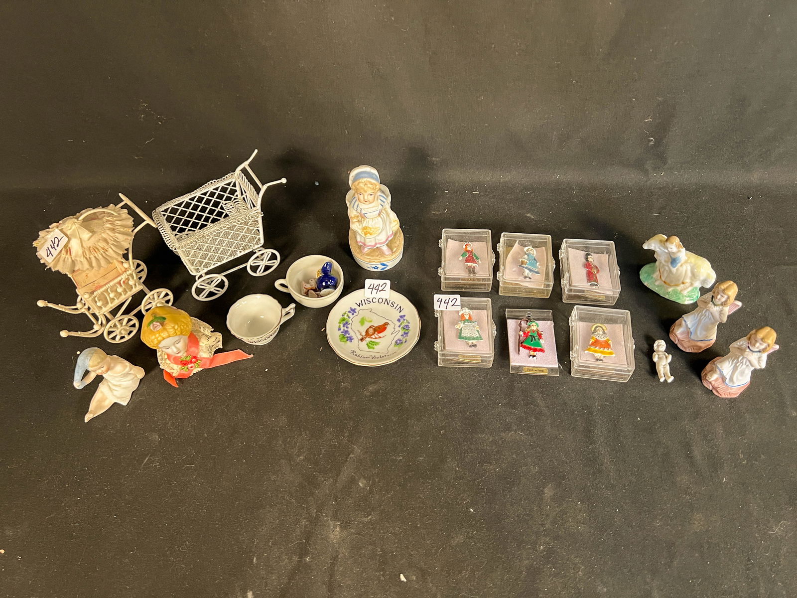 Doll Pins, Bisque Figurines and Miniature Doll Buggies (1 of 6)