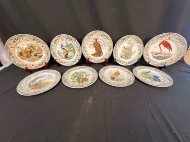 9 "Birds of America" China plates by John James Audubon by Adams in England
