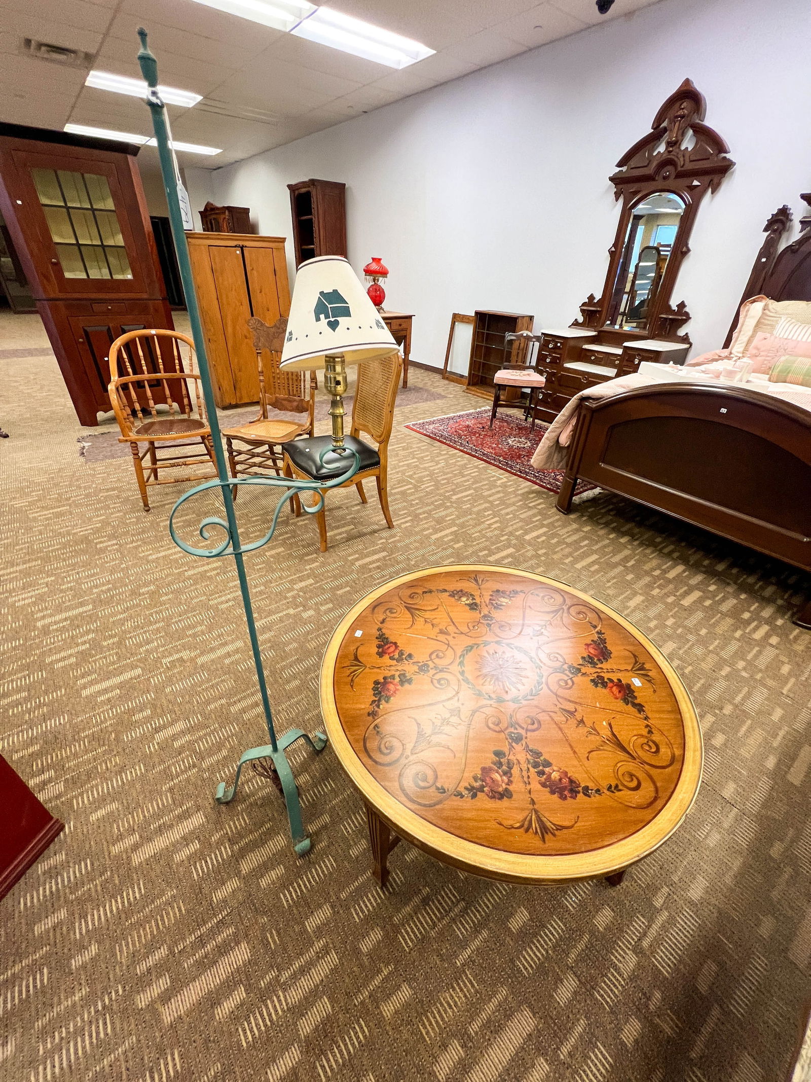 Adjustable Country Bridge Lamp along with a Rosemal Coffee Table (1 of 3)