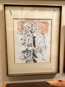 Gouache Painting by Lester Schwartz Titled 'Champion Horse & Rider' Executed 1962