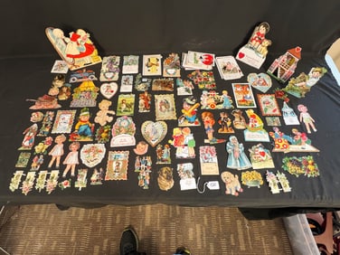Large lot of Antique Valentines, Holiday Cards, and Postcards