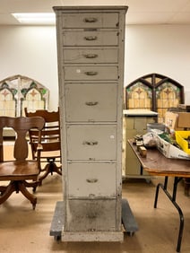 Antique Painted Library Bureau Sole Makers Cabinet