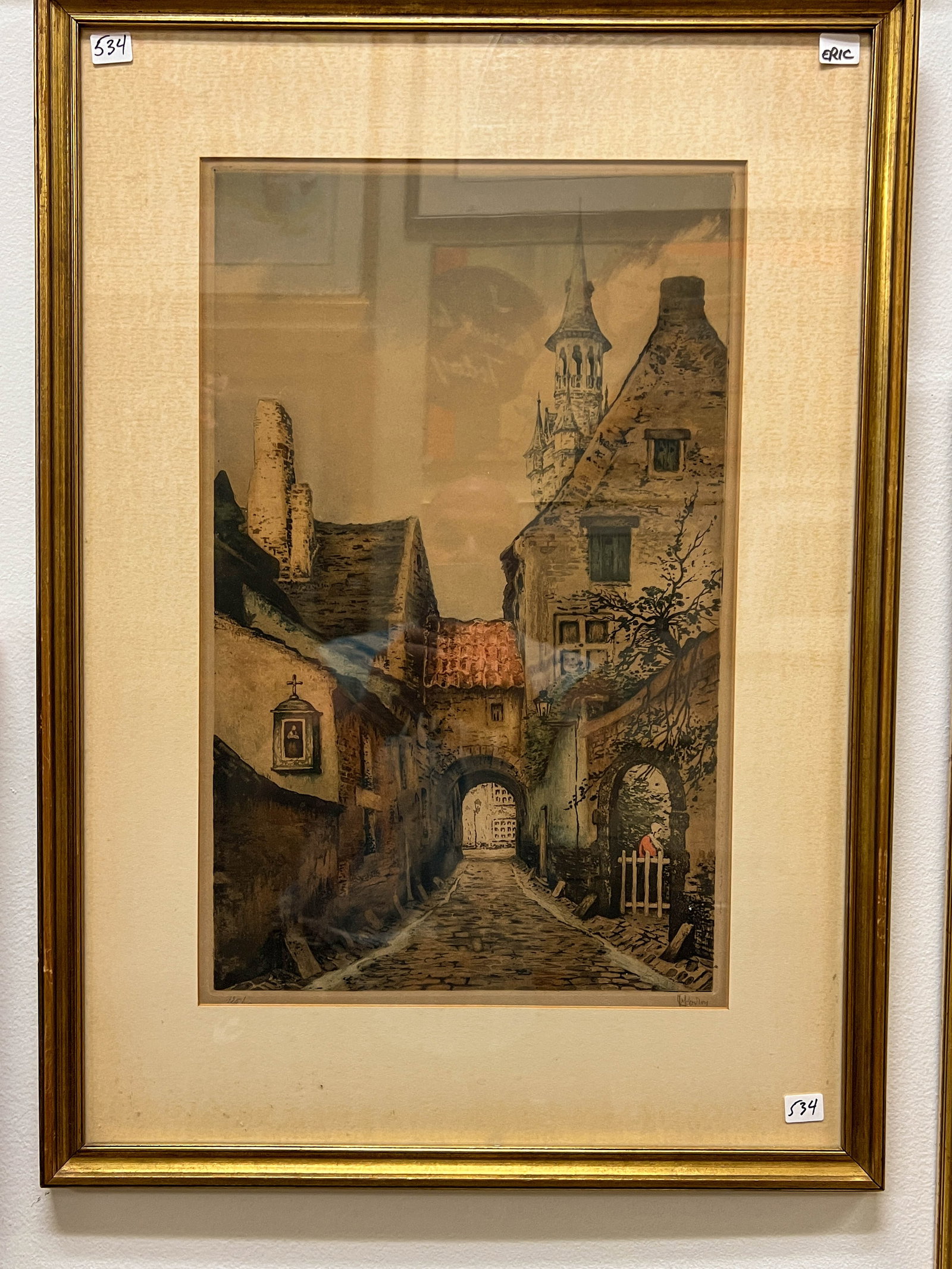 Picture of a European Village, Artist Unknown (1 of 4)