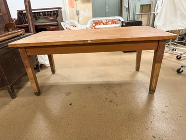 Antique Oak Library Table in Original Finish