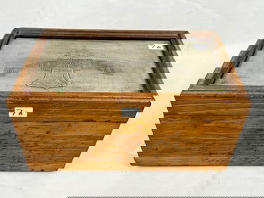 Liberety Bell Record player filled with metal records