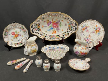 Pierced Dresden serving  set