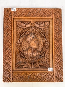 Elaborate Wood Carving Portrait