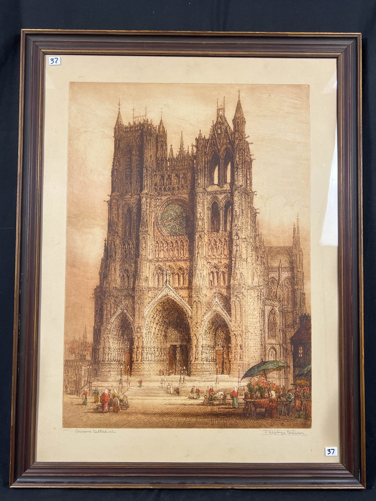 T. Brewer large steel engraving Amiens Cathedral (1 of 7)