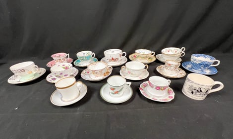 Lot of 15 Assorted Porcelain Cups and Saucers