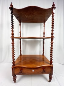 Barley Twist Inlaid 3 Tiered Silver Server