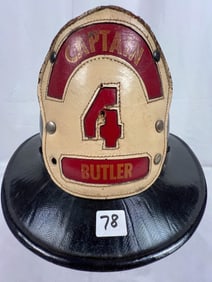 Black Molded Captains Fire Hat with Badge
