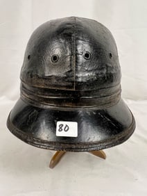 Volunteer Fireman's Helmet Painted Leather 1900s