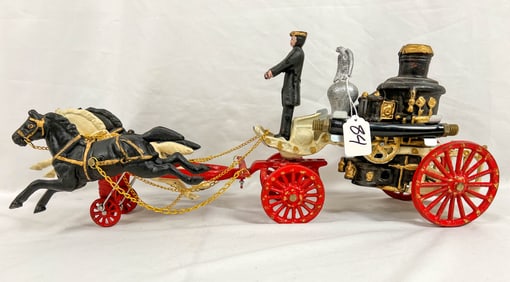 1960s Reproduction Horse Drawn Fire Engine Toy