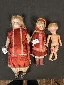 3 German Bisque Dolls