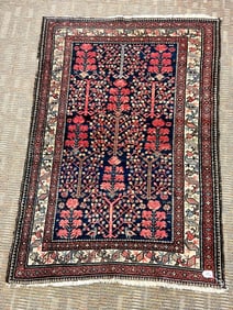 Antique Persian Hand Tied Oriental Rug Depicting the Tree of Life