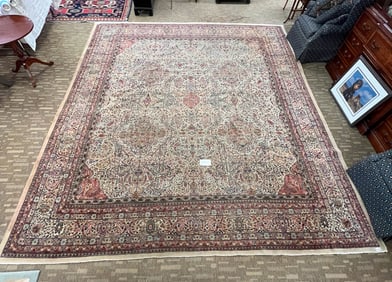 Antique Persian Finely Knotted 9 Border Oriental Rug
