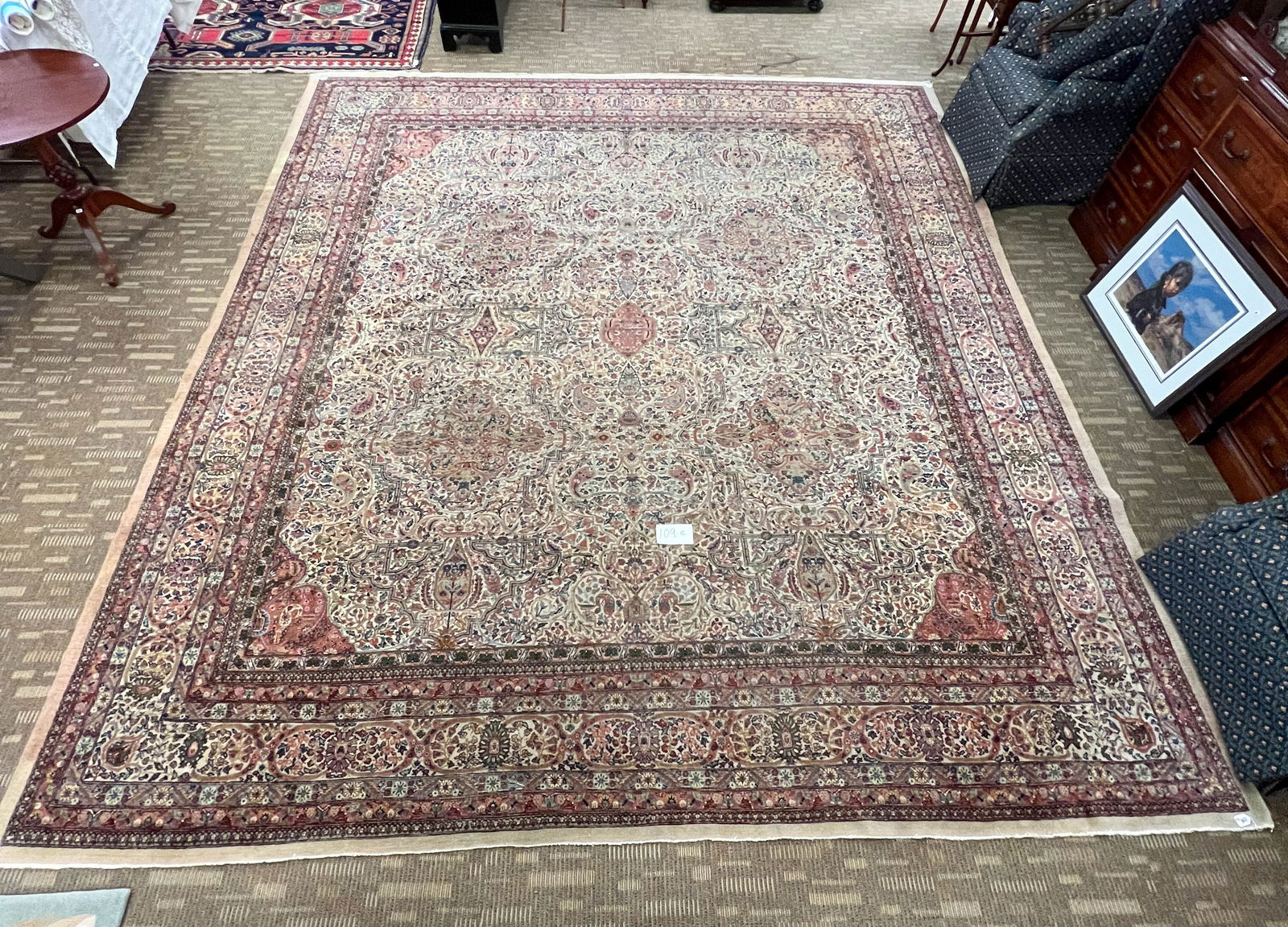 Antique Persian Finely Knotted 9 Border Oriental Rug (1 of 10)
