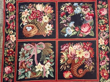 Needle Point Rug Depicting the Four Seasons