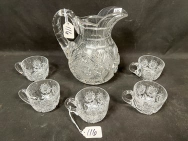 Brilliant X Cut Lemonade Pitcher and Cups
